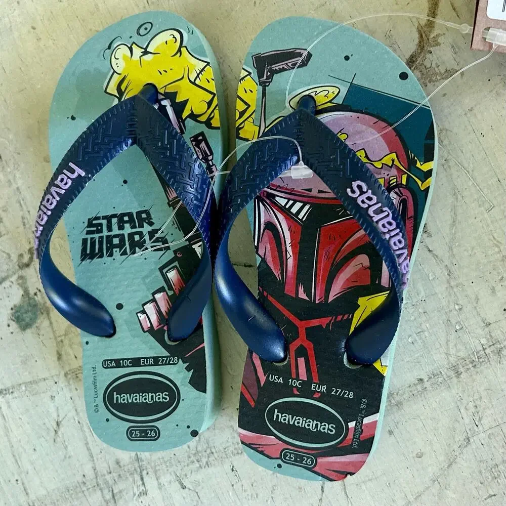 NWT Children’s kids Havaianas Star Wars flip flops sandals size 10 C